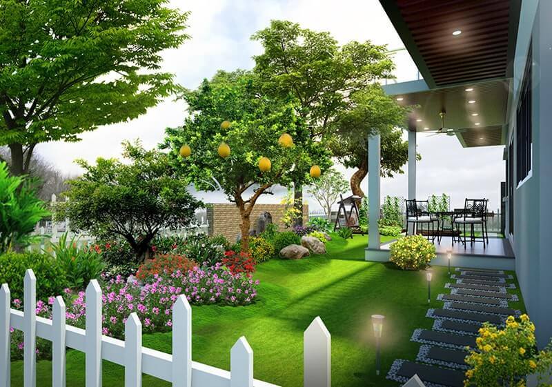 triển khai thiết kế sân vườn tại Cảnh Quan Trịnh Thập